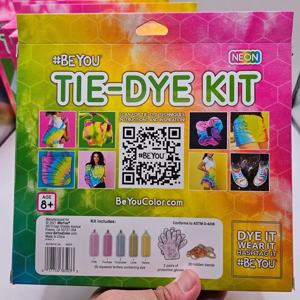 LOT OF 5 - 30 PIECES RAINBOW TIE DYE TSHIRT PROJECTS AGE 8+ NIB TOTAL 50 PROJECT